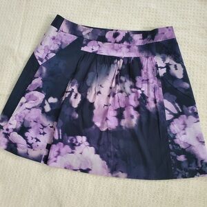 Theory Purple Floral Skirt